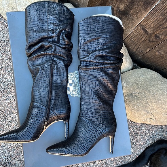 Vince Camuto Slouchy Leather Boots - Picture 3 of 6